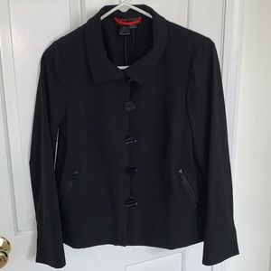 Nina Mclemore Black Jacket Loop Buttons Size P